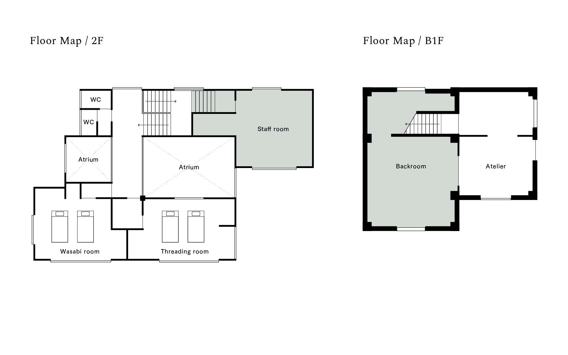 Soba House Azumino｜floor map 2F/B1F